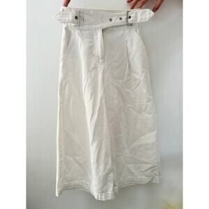 Sisley Wide Leg Cropped White Denim Jeans - Size 25